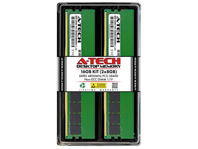 A-Tech 16GB Kit (2 x 8GB) DDR5 4800MHz DIMM PC5-38400 Non-ECC Unbuffered CL40 UDIMM 288-Pin 1.1V Desktop RAM Memory Modules
