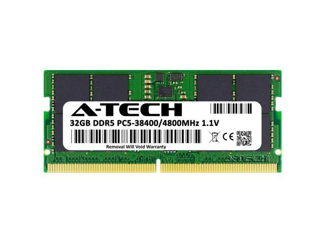 A-Tech 32GB DDR5 4800MHz SODIMM PC5-38400 Non-ECC Unbuffered CL40 1.1V 262-Pin SO-DIMM Laptop Notebook Computer RAM Memory Upgrade Module