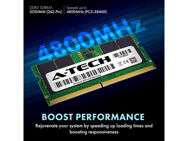 A-Tech 32GB DDR5 4800MHz SODIMM PC5-38400 Non-ECC Unbuffered CL40 1.1V 262-Pin SO-DIMM Laptop Notebook Computer RAM Memory Upgrade Module