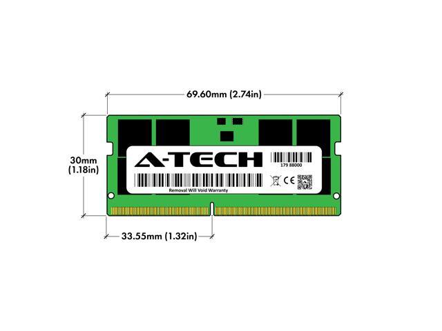 A-Tech 32GB DDR5 4800MHz SODIMM PC5-38400 Non-ECC Unbuffered CL40 1.1V 262-Pin SO-DIMM Laptop Notebook Computer RAM Memory Upgrade Module