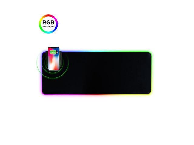 RGB Gaming XL Mouse Pad Wireless Charging, Fast Charging,10 Modes Cool Light, Extended Mouse Mat, Anti-Fray Stitching & Non-Slip Grip - Wireless.