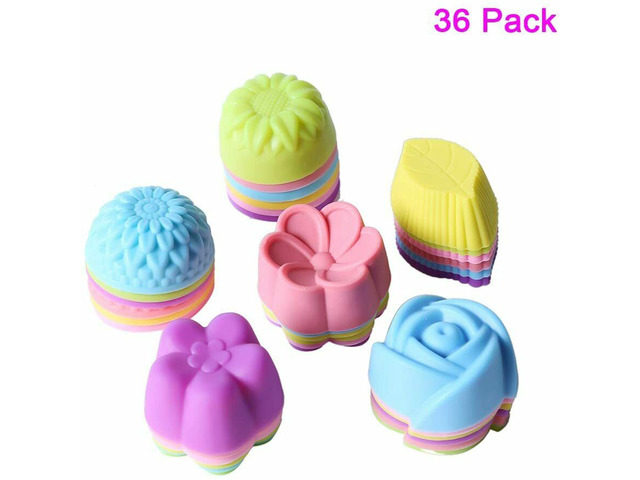 36 PCS Reusable Non-stick Silicone Baking Muffin Cupcake Chocolate Cups