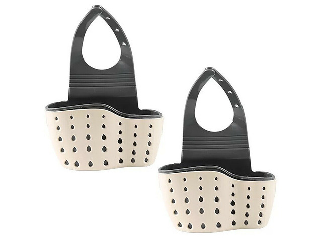 2 Pack Kitchen Organizer Sink Faucet Caddy Basket Cleaning Sponge Holder Soap
