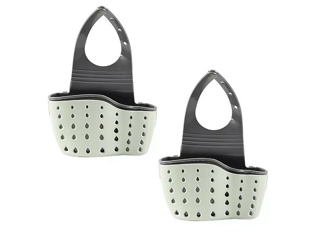 2 Pack Kitchen Organizer Sink Faucet Caddy Basket Cleaning Sponge Holder Soap
