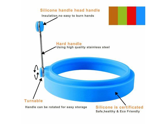 4PCS Silicone Egg Frying Mold Ring Pancake Silicone Non-stick Mould Tool Pan