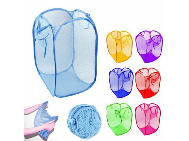 3 Pack Pop Up Folable Laundry Basket Mesh Hamper Washing Clothes Bag Storage Bin
