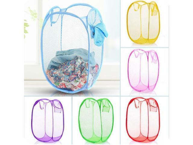 3 Pack Pop Up Folable Laundry Basket Mesh Hamper Washing Clothes Bag Storage Bin