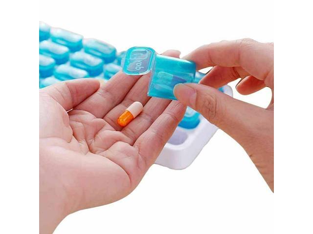 31 Day Monthly Pill Organizer Medication Pod Compartment Planner Box Plastic( 2 Pack)