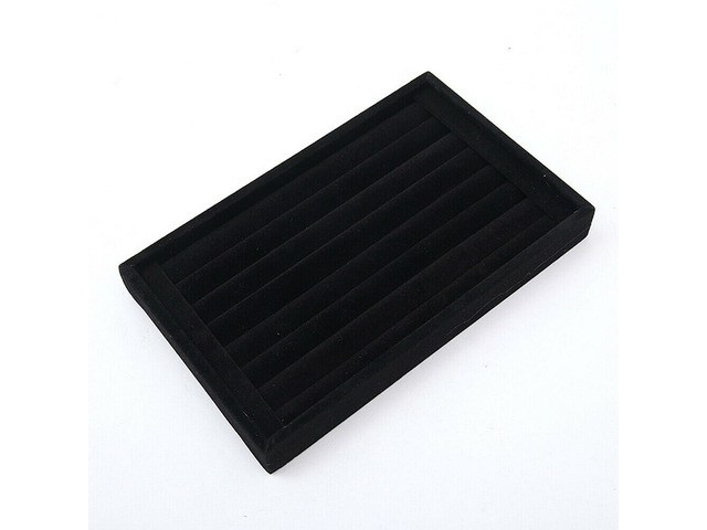 2 Pack Velvet Jewelry Ring Display Organizer Tray Holder Earring Storage Case