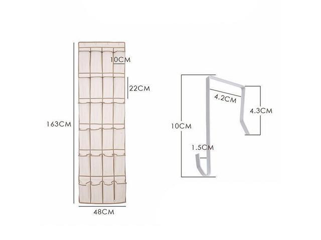 24 Wide Pockets Over the Door Shoe Organizer Hanging Shoe Holder PVC