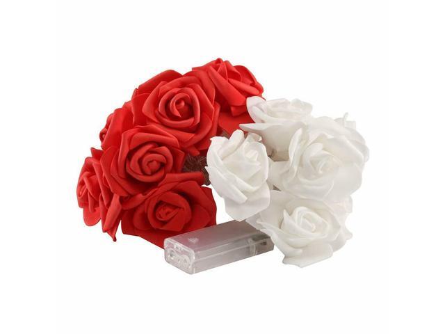 9.84 Ft 20 LED Rose Flower Lights String Battery Operated Wedding Home Party