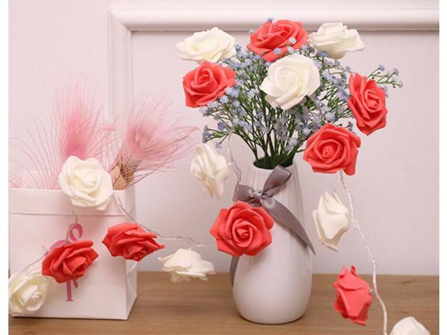9.84 Ft 20 LED Rose Flower Lights String Battery Operated Wedding Home Party