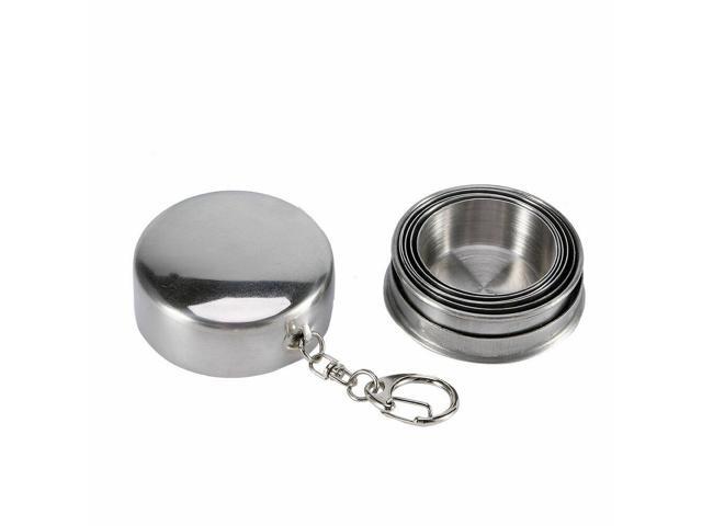 Stainless Steel Portable Camping Travel Folding Collapsible Cups(S+M+L 1each)
