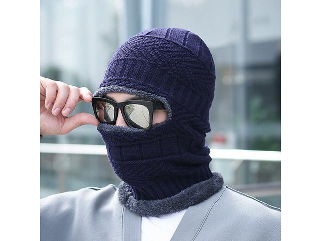 Balaclava Beanie Motorcycle Cycling Hood Hat Face Mask UV Wind Proof Cover Knit(No Brim)