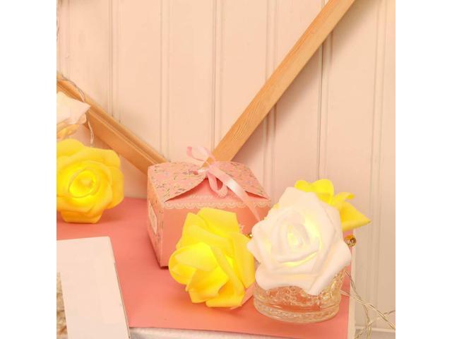9.84 Ft 20 LED Rose Flower Lights String Battery Operated Wedding Home Party