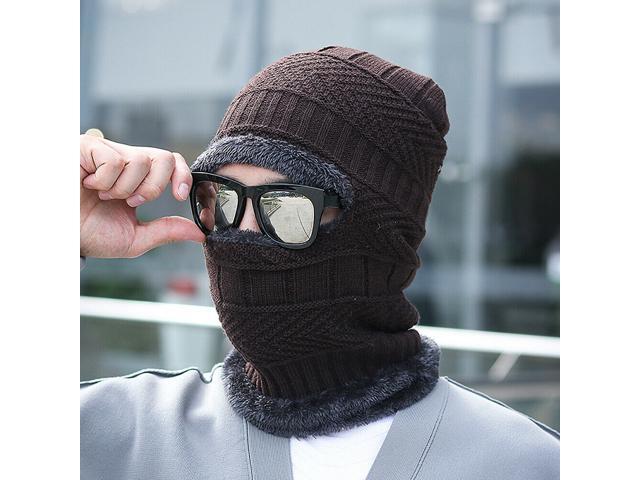 Balaclava Beanie Motorcycle Cycling Hood Hat Face Mask UV Wind Proof Cover Knit(No Brim)