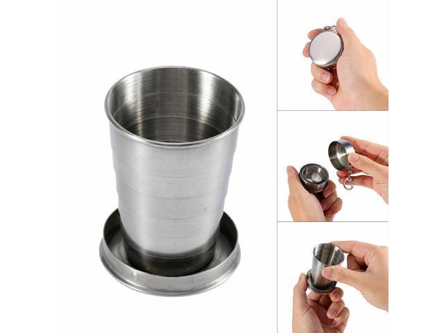 Stainless Steel Portable Camping Travel Folding Collapsible Cups(S+M+L 1each)