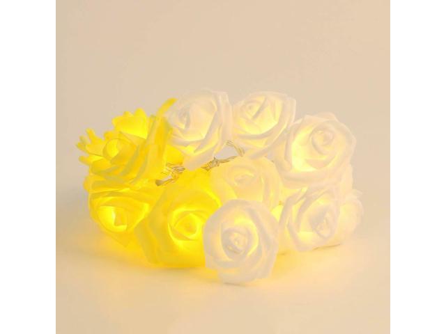 9.84 Ft 20 LED Rose Flower Lights String Battery Operated Wedding Home Party
