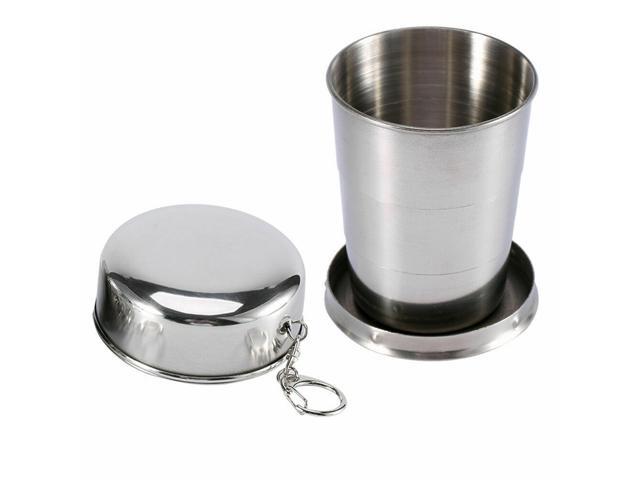 Stainless Steel Portable Camping Travel Folding Collapsible Cups(S+M+L 1each)