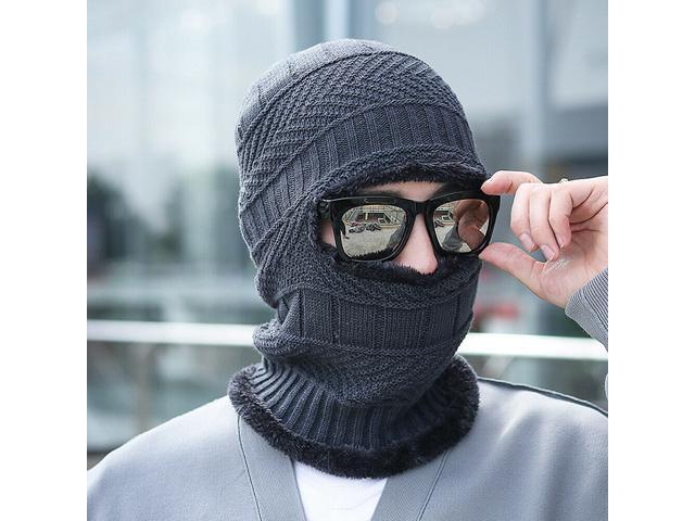 Balaclava Beanie Motorcycle Cycling Hood Hat Face Mask UV Wind Proof Cover Knit(No Brim)