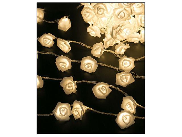 9.84 Ft 20 LED Rose Flower Lights String Battery Operated Wedding Home Party
