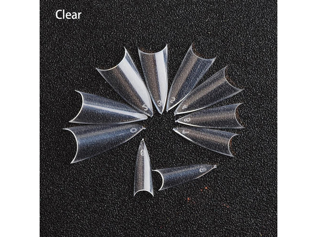 US 500Pcs Stiletto French False Fake Acrylic Nail Tips Coffin Nails Long 500gezh