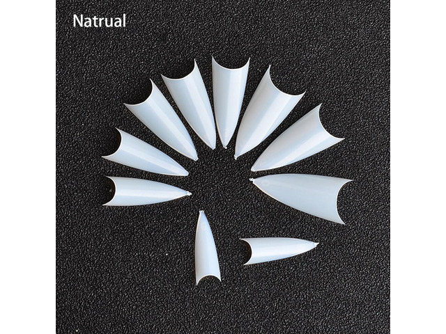 US 500Pcs Stiletto French False Fake Acrylic Nail Tips Coffin Nails Long 500gezh
