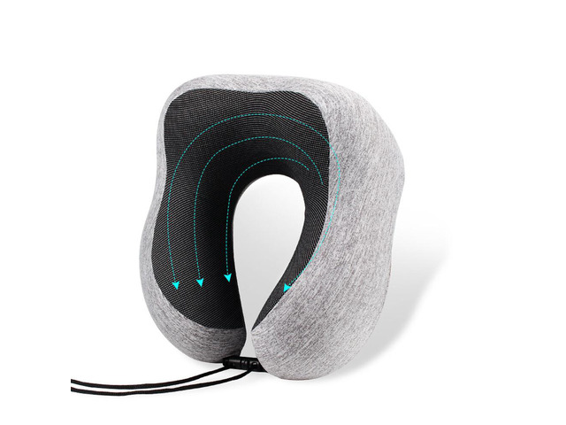 US 2 Pack Memory Foam U-Shaped Travel Pillow Neck Support Head Rest Car Plane