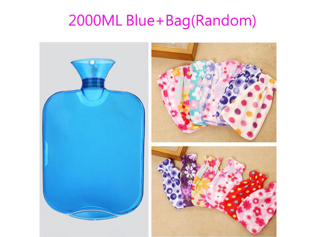 Large PVC Rubber HOT WATER BOTTLE Bag WARM Relaxing Heat / Cold Therapy 2 Liter