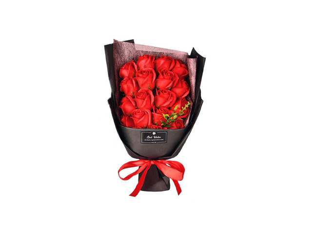 US 18 Pcs Eternal Rose Soap Flower Bouquet Valentine's Day Gift Girlfriend Wife