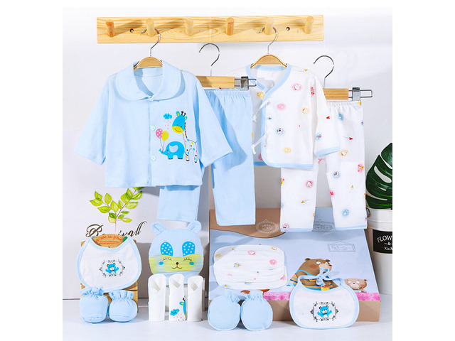 US 18 Pcs 0-6 Months Newborn Baby Boys Girls Outfit Essentials Layette Gift Set