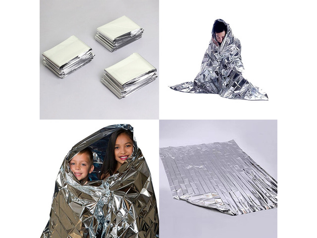 US 15 PACK Emergency Solar Blanket Survival Safety Insulating Mylar Thermal