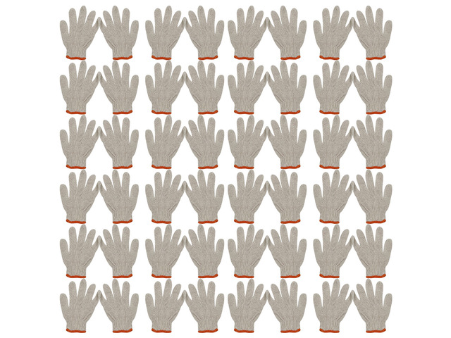 US 24 Pairs NATURAL WHITE STRING KNIT POLY COTTON WORK GLOVES Ultralight