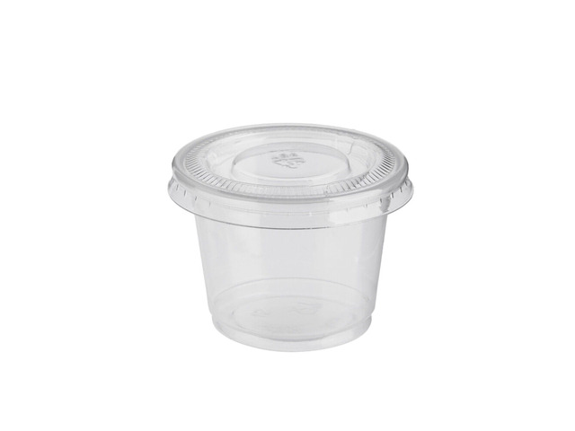 US 500 Pack Disposable 1 Oz Portion Cups with Lids for Sample Tasting Sauces
