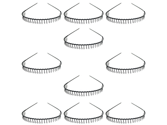 US 10 Pack Unisex Hairband Comb Headband Metal Wire with Teeth