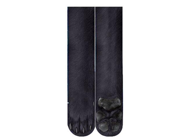 US Seller Unisex Women Men Adult Teen 3D Animal Print Sock Paw Crew Foot Socks AV-4-adongwuwazi heixiong