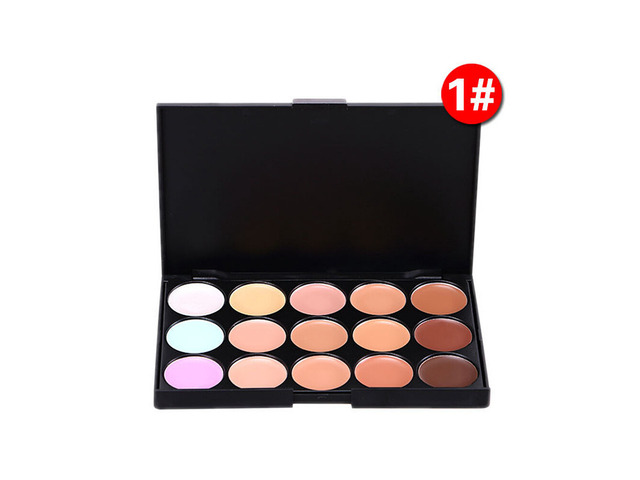 US 15 Colors Professional Foundation Concealer Highlight Contour Cream Palette