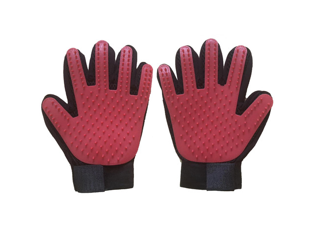 1 Pair Pet Dog Cat Deshedding Brush Grooming Glove Massage Hair Fur Removal US