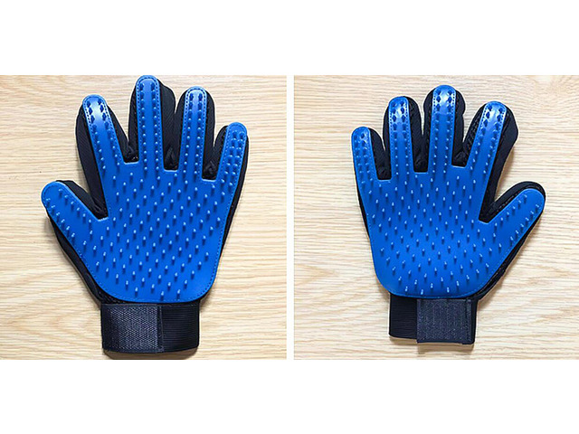 1 Pair Pet Dog Cat Deshedding Brush Grooming Glove Massage Hair Fur Removal US B