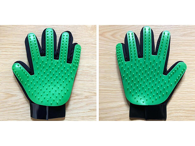 1 Pair Pet Dog Cat Deshedding Brush Grooming Glove Massage Hair Fur Removal US B