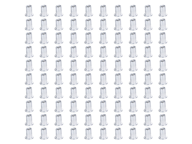 US 100 Pack 1/4-20 Aluminum Flange Nutserts Rivet Nut Rivnut Nutsert