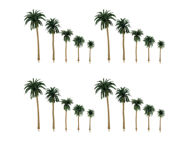 US 20 Pc Miniature Model Palm Trees for Dioramas, DIY Crafts 5 Sizes