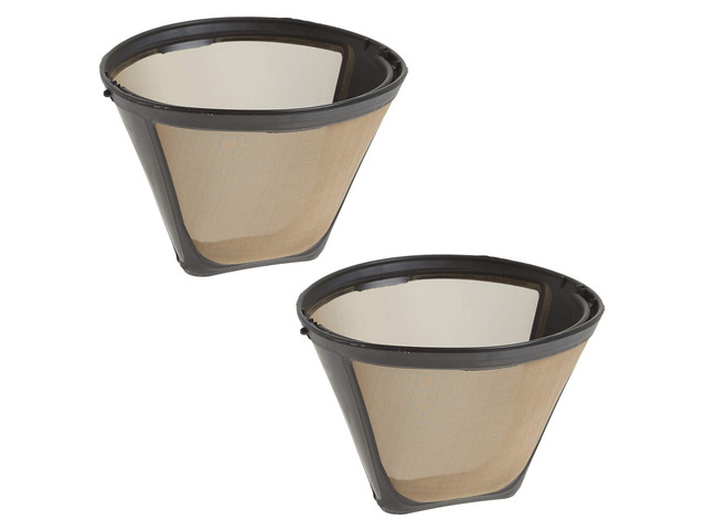 US 2 Pack Reusable #4 Cone Style Coffee Filter for Cuisinart, Black & Decke