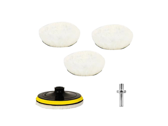 US 5Pc 6' Buffing Polishing Pad Wool Wheel Mop For Car Polisher Drill Adapter