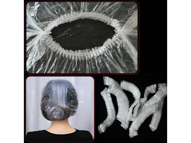 US 100 Pack Disposable Shower Cap White Yellow Pink Blue One-off Elastic Cap