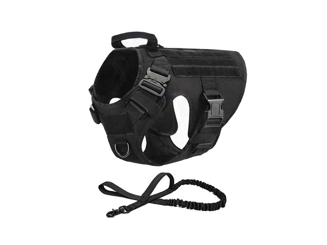 US Tactical Police K9 Training Dog Harness Military Adjustable Nylon Vest Leash