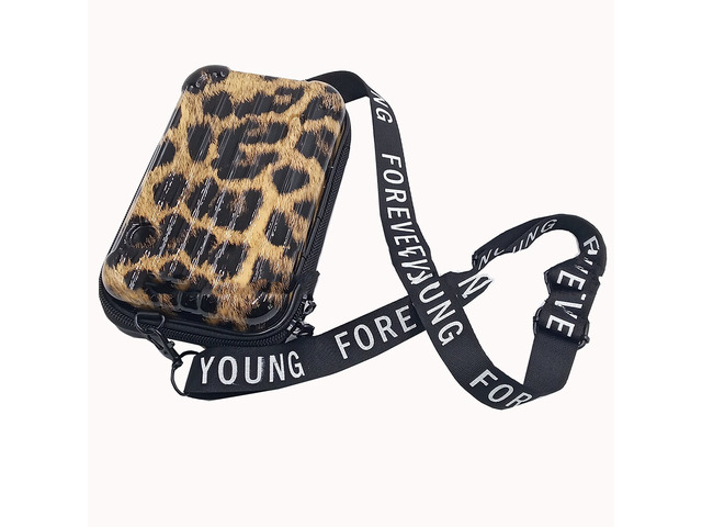 US Women Suitcase Box Shape Crossbody Shoulder Bag Letter Band Travel Carrying B