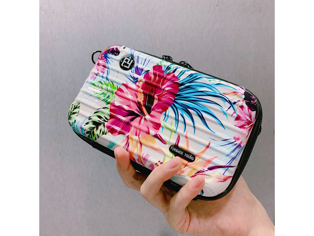 US Women Suitcase Box Shape Crossbody Shoulder Bag Letter Band Travel Carrying BS-4-a xinglidanjianbao shuixianhua