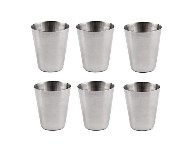 6 Pcs1oz/30ml Metal Stainless Steel Cup Mug Drink Coffee Beer Tumbler Travel