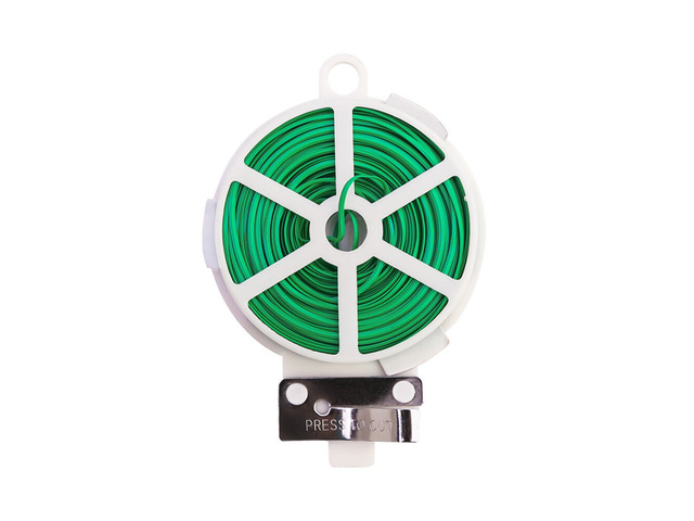 US 328FT 100M Kitchen Bag Gardening Plant Green Twist Tie Wire Roll With Cutter